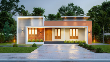 3d illustration of a newly built luxury home
