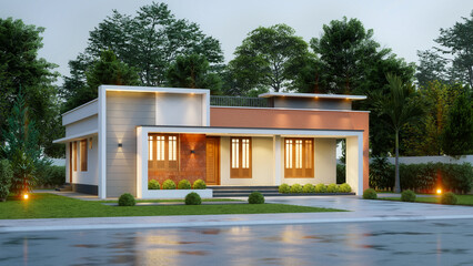 3d illustration of a newly built luxury home

