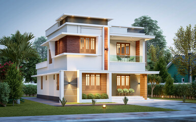 3d illustration of a newly built luxury home
