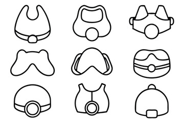 Cap masks classic Line art