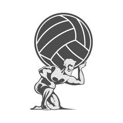 Atlas statue logo design