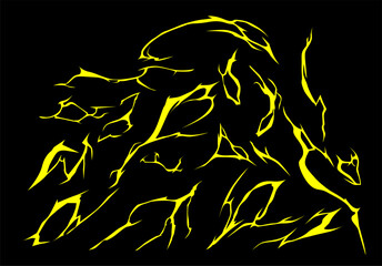 Thunder lightning vector electric power effect Lightning impact energy effect cartoon vector
