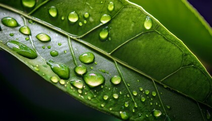Dew-Kissed Leaf: A Macro View of Nature's Refreshment