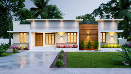 3d illustration of a newly built luxury home
