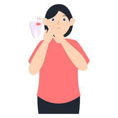 Illustration of Dental Care. Vector Cartoon Character