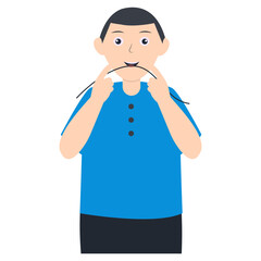 Illustration of Dental Care. Vector Cartoon Character