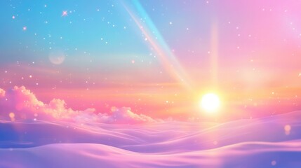 Sun light shine light effect seamless loop, sunlight with sunshine glare rays. Vector nature sunny spring landscape, bright sparkle burst.