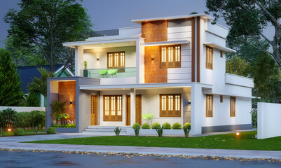 3d illustration of a newly built luxury home
