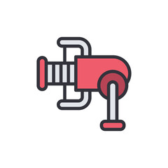 Fishing reel colored icons, minimalist vector illustration ,simple transparent graphic element .Isolated on white background