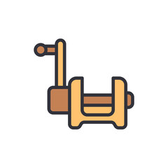 Fishing reel colored icons, minimalist vector illustration ,simple transparent graphic element .Isolated on white background