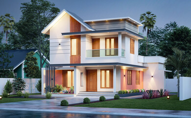3d illustration of a newly built luxury home
