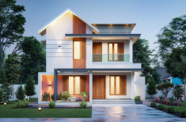 3d illustration of a newly built luxury home
