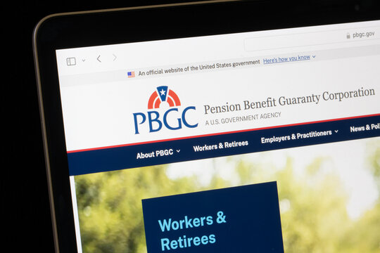 Portland, OR, USA - May 2, 2025: Homepage of the Pension Benefit Guaranty Corporation (PBGC), a U.S. federally-chartered corporation created by the Employee Retirement Income Security Act of 1974.