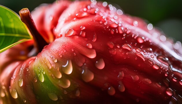 Rose Apple Dew Drops: A Tropical Fruit Close-Up