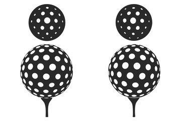 set of Golf Ball icon silhouette vector illustration