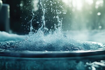 Water splashes in a hot tub