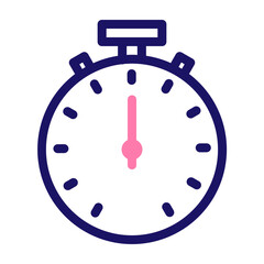 stopwatch Vector Line Two Colors Icon Design