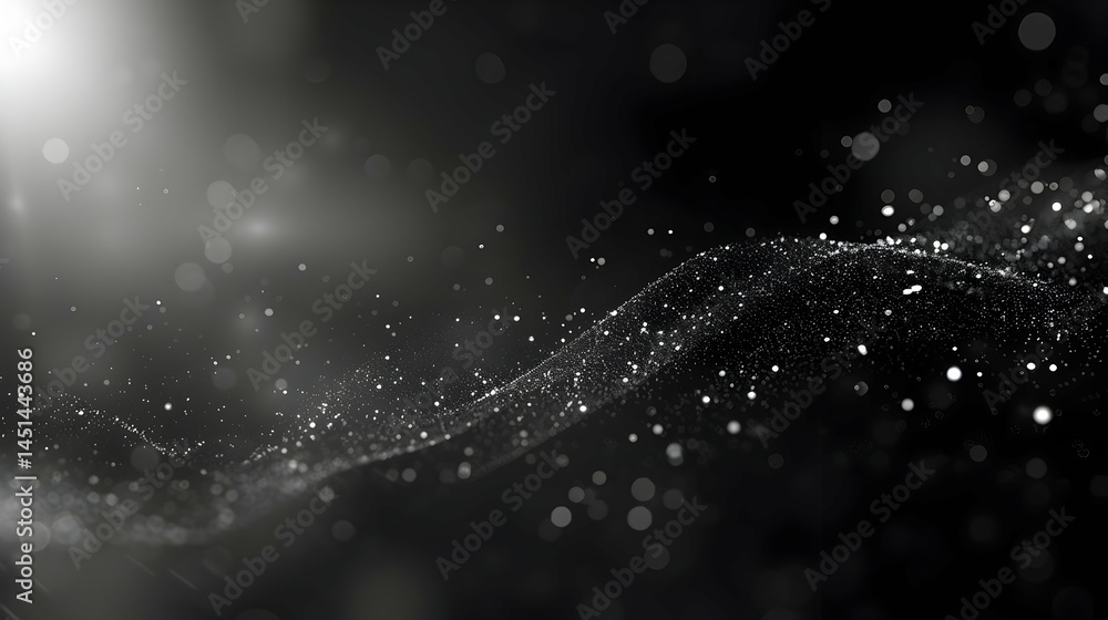 Poster abstract digital design with particles and light effects.