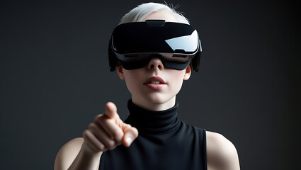 Tech Enthusiast Immersed in VR/AR Metaverse Headset within a Modern, Flexible Digital Environment

