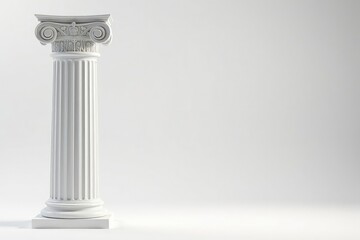 Obraz premium Elegant Roman column against stark white backdrop, illustration, texture