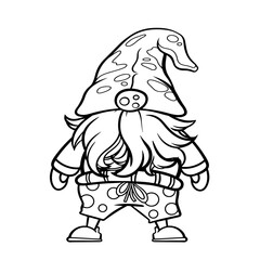 gnome drawing with black lines on a white background