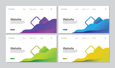 Set of Modern Abstract Website Homepage Templates Vector