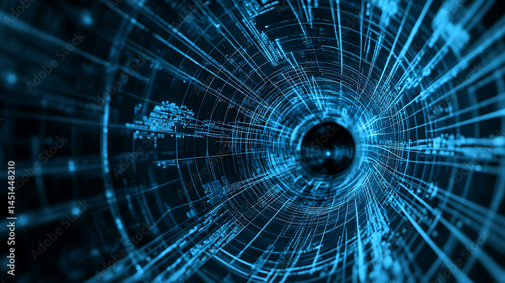 Poster exploring digital realities data visualization insights in a high-tech environment