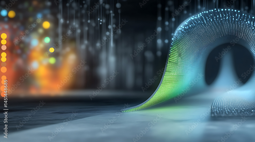 Poster dynamic waveform visualization abstract environment digital art futuristic viewpoint technology conc