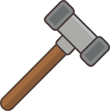 recommend clip art: Metal Hammer With Wooden Handle Simple Illustration Isolated On Black