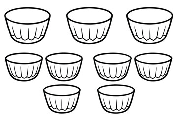 Denture cups hygienic solutions Line art