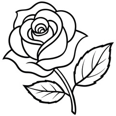 Detailed Rose Line Drawing A Simple Flower Sketch Design