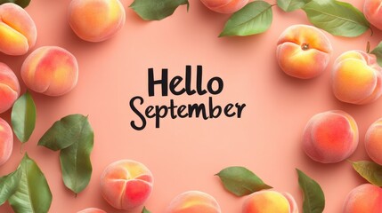 Fresh fruits on a pastel background, vibrant summer peaches and greenery, ideal for seasonal promotions or food blogs.