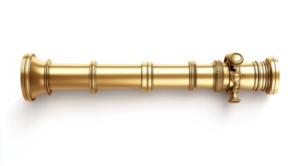 Fototapeta premium Gold-colored antique telescope