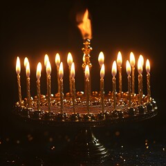 "Group of Lit Candles on Cake"