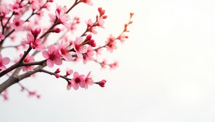 Long isolated branches on white background with gentle fade effect, background, branches