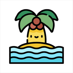 vector illustration of a tropical island