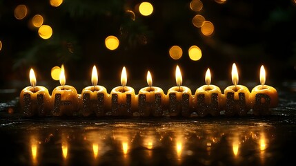 "Vintage Candle Group on Table"
