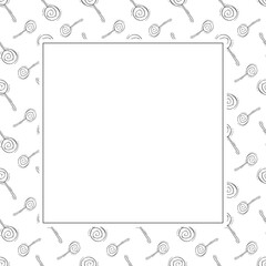 Food frame. doodle fast food square frame. hand drawn food and beverage frame background. food background