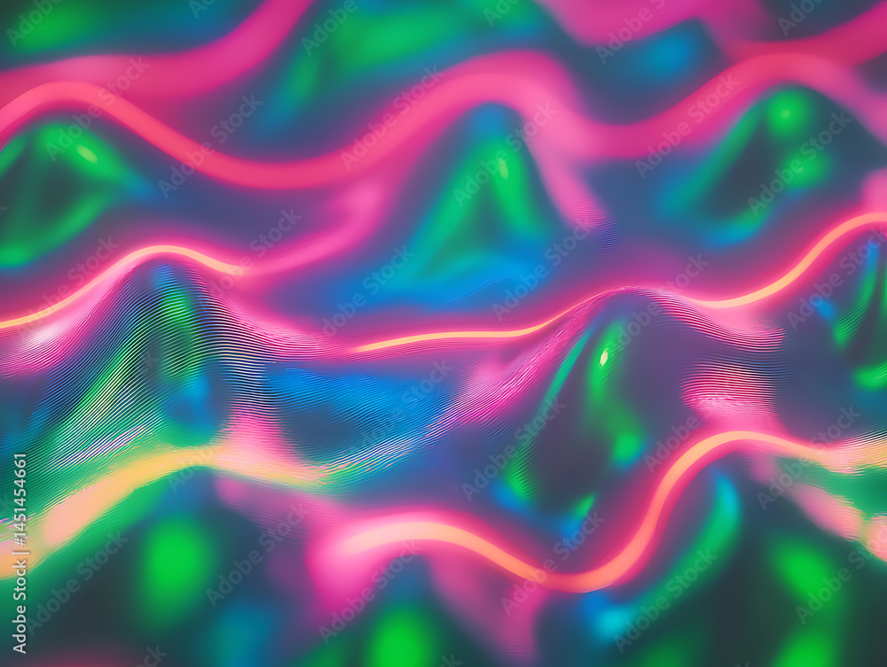 Poster vibrant abstract waves digital space graphic design colorful patterns artistic perspective visual co