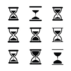A set of hourglass icon bundle vector illustrator.