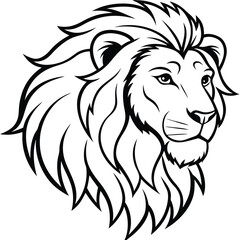 Majestic Lion Head Vector Drawing a Powerful and Regal Look