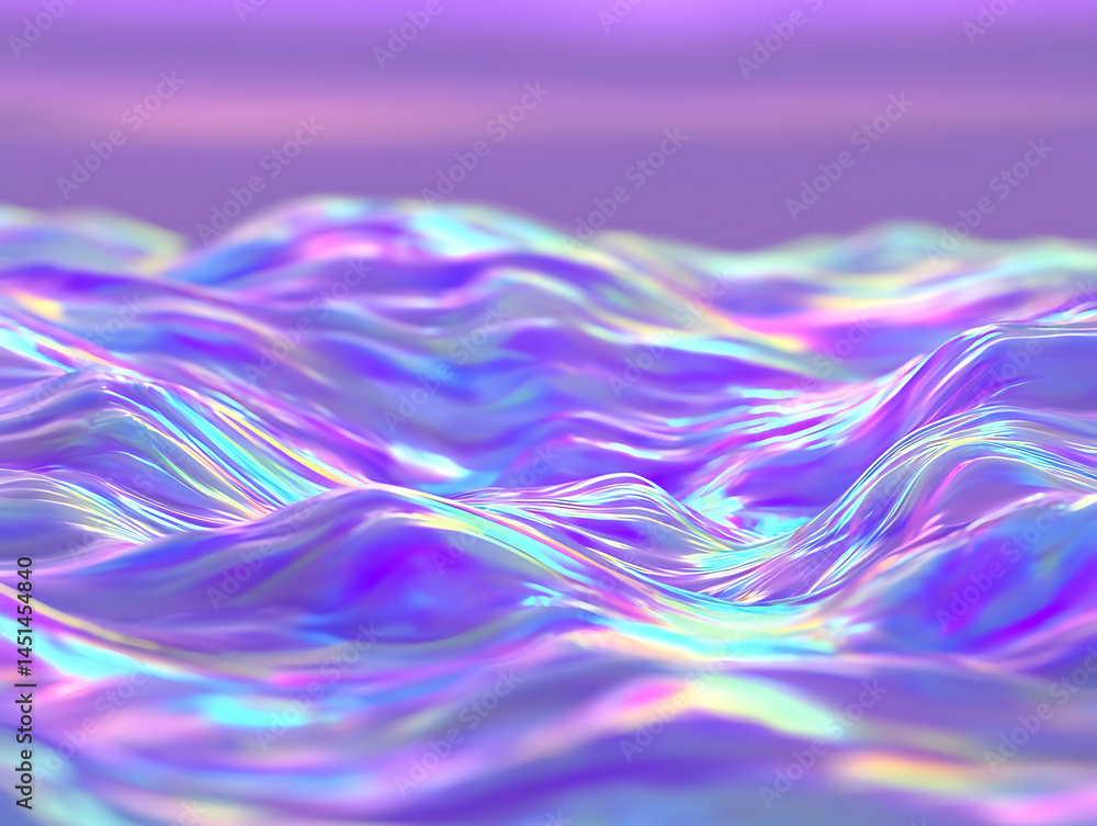 Poster surreal ocean waves digital art abstract design colorful environment perspective view ethereal conce