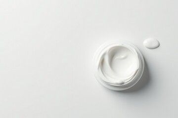 Close-up of pristine white cosmetic product on pure white background, style, glossy