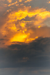 Dramatic Sunset with Golden Clouds