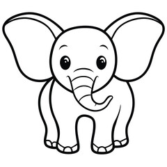 Adorable Elephant Illustration A Whimsical and Charming Animal Portrayal
