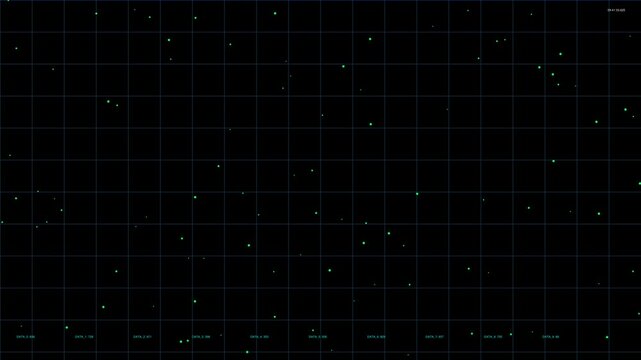 High-speed data points racing across digital grid network. Fast-moving particles streaming through geometric matrix background. Dynamic visualization of information flow, perfect for technology, big d