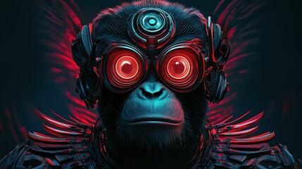 Obraz premium Futuristic monkey digital art