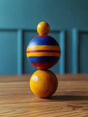 "Vintage Wooden Toy on Table"