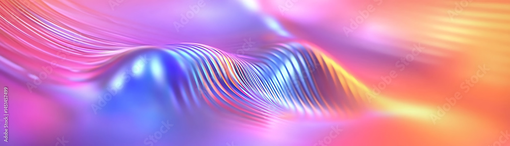 Poster dynamic waves of colorful patterns abstract background digital art vibrant environment close-up view