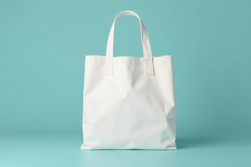 White cotton shopping bag, folded handles, plain , image, graphic, blank
